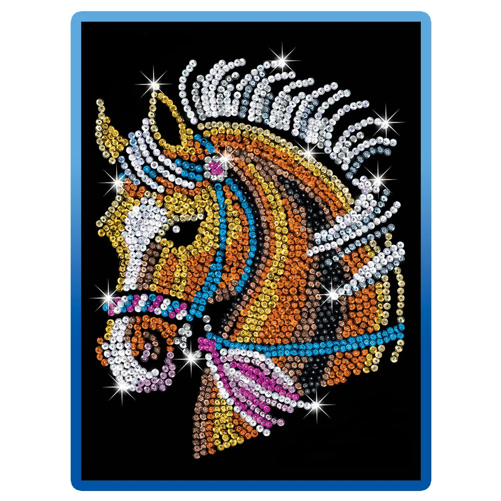Sequin Art® Blue, Horse, Sparkling Arts and Crafts Picture Kit