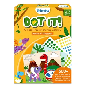 Skillmatics Art Activity Dot It! World of Dinosaurs - No Mess Sticker Art Gifts for Kids Ages 3 to 7 Years