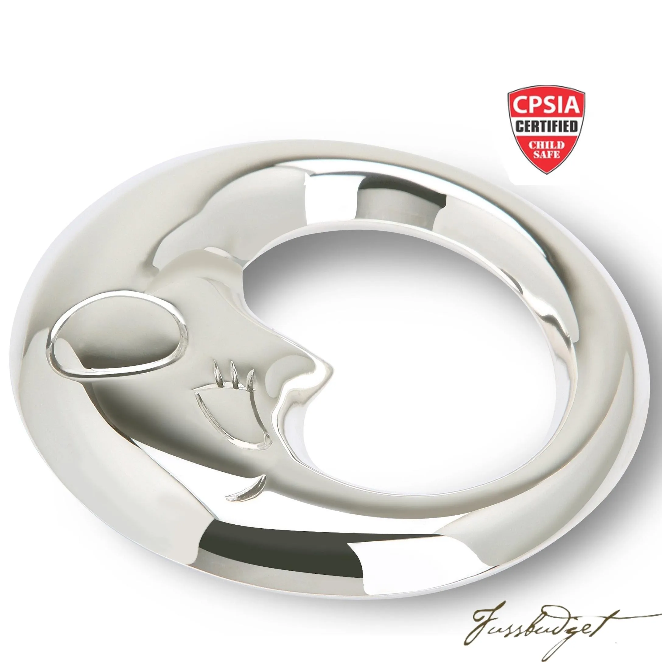 Sterling Silver Moon Baby Rattle