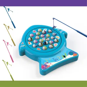 ToyMagic Musical Board Fish Game with Rotating Pond,21 Fishes & 4 Fishing Poles|Sound Toy for Kids 4 Yrs|Indoor Musical Toy|Skill Development|Birthday Return Gifts for Kids|Made in India,Multi