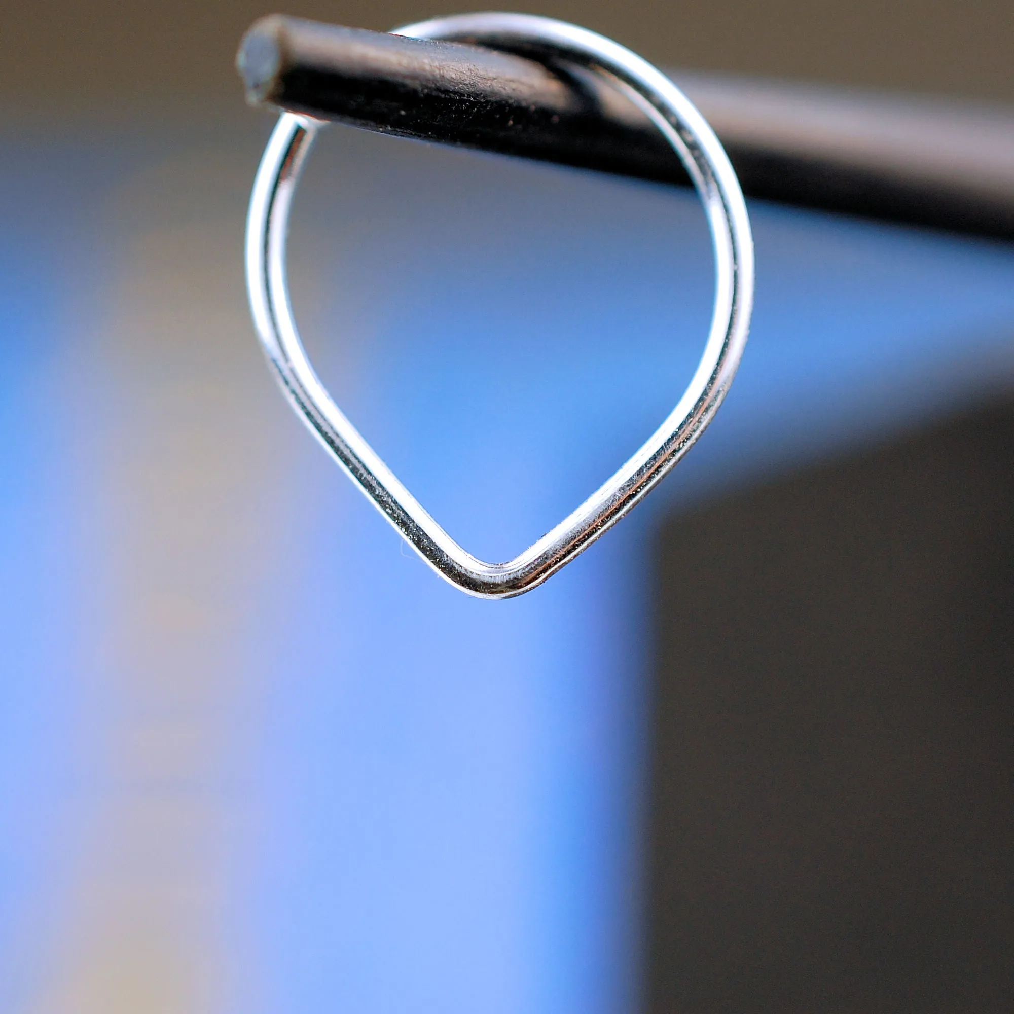 V Silver Septum or Nose Ring