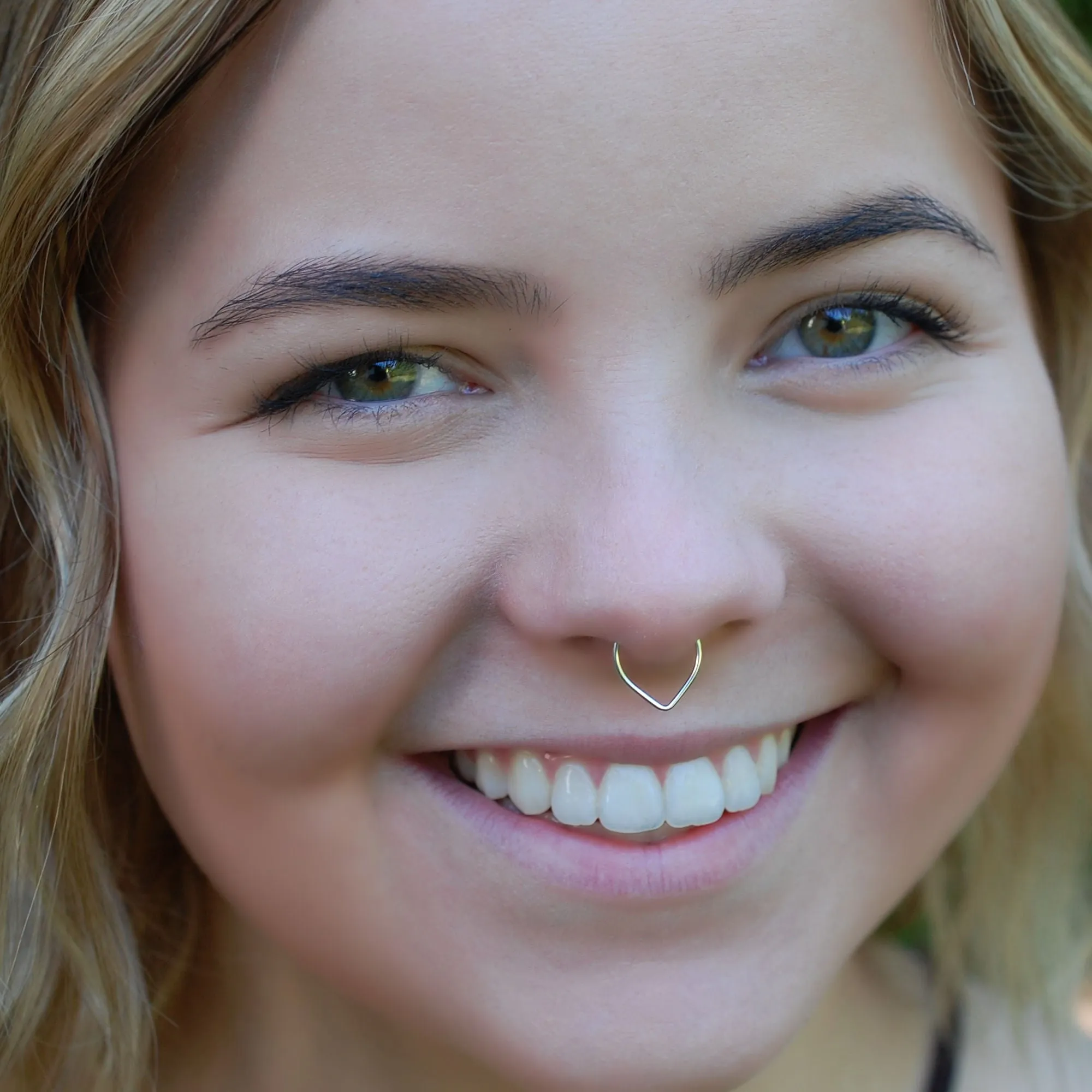 V Silver Septum or Nose Ring