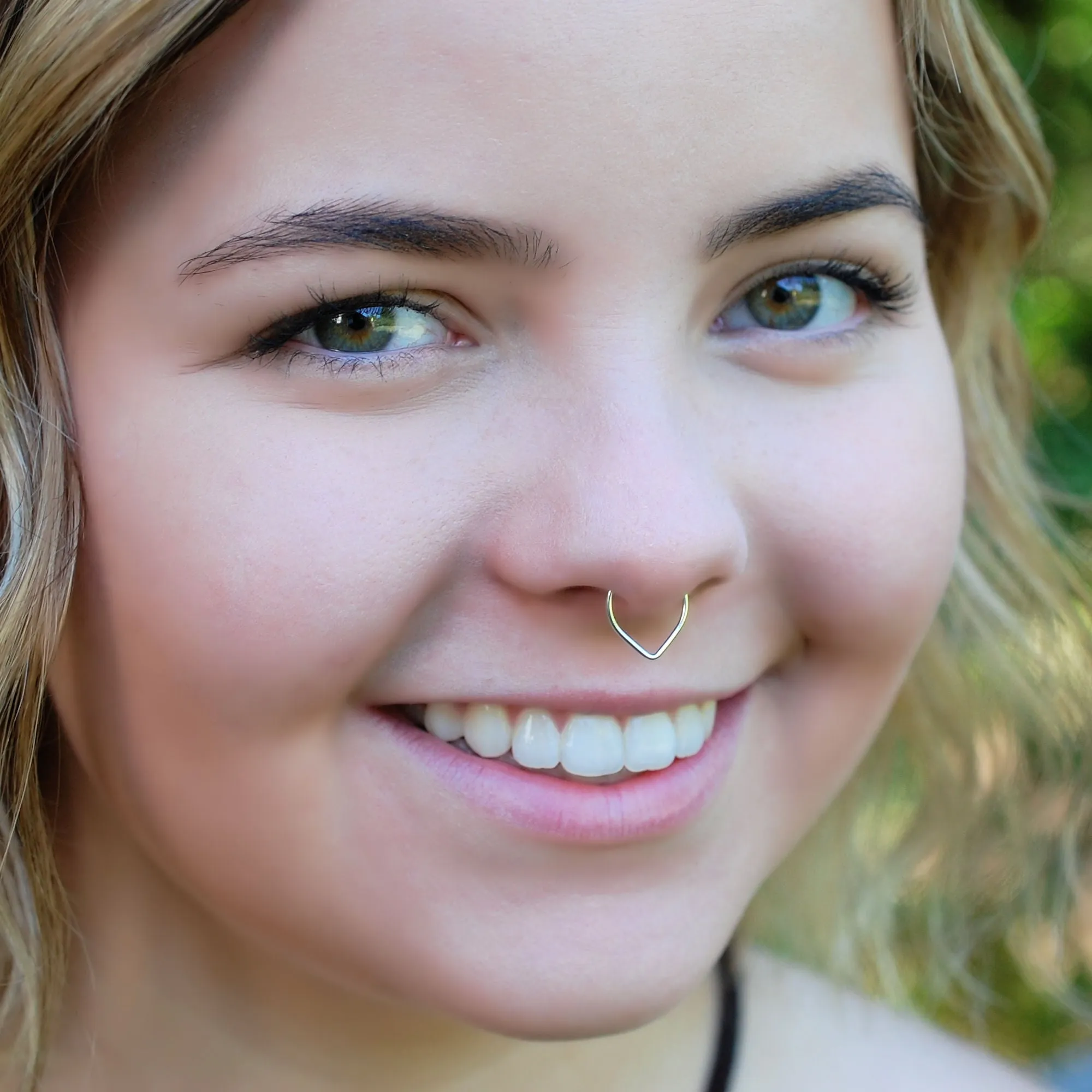 V Silver Septum or Nose Ring