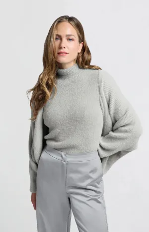 YAYA FLUFFY RIBBED BOLERO FORMAL GREY