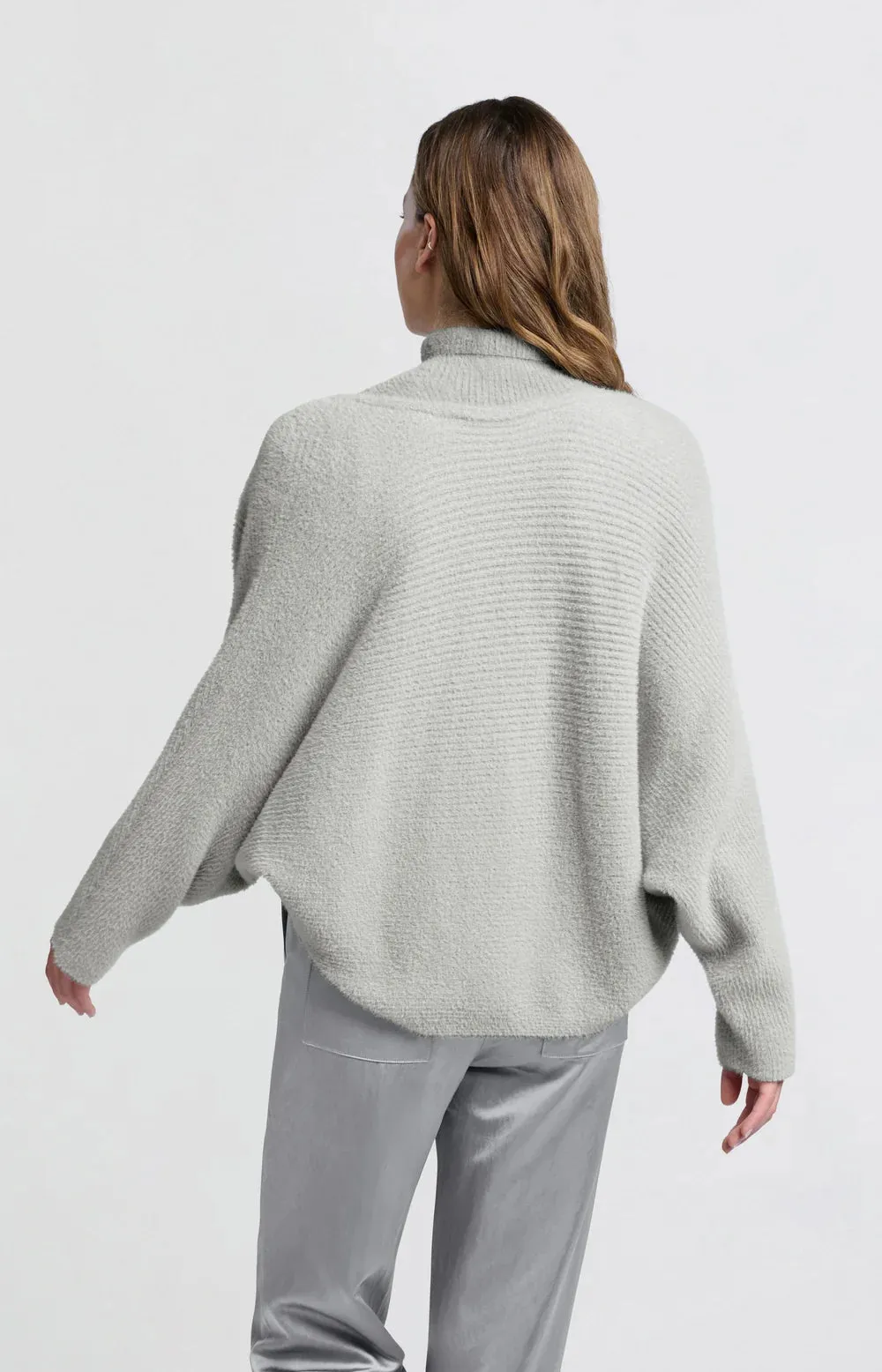 YAYA FLUFFY RIBBED BOLERO FORMAL GREY