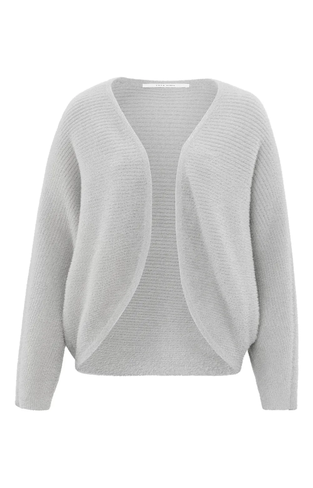 YAYA FLUFFY RIBBED BOLERO FORMAL GREY